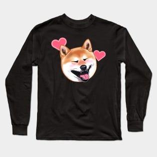 Funny Shiba Dog Head Long Sleeve T-Shirt